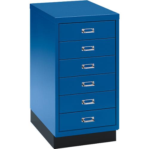 SSI Schubladenschrank DIN A3, 6 Schübe, 675 mm hoch, enzianblau