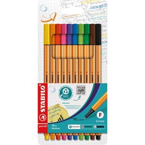 STABILO Fineliner Point 88, 0,4 mm, 10 Stück, farbsortiert