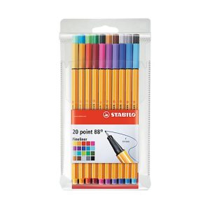 STABILO® Fineliner Point 88, 0,4 mm, farbsortiert, Etui à 20 Stück