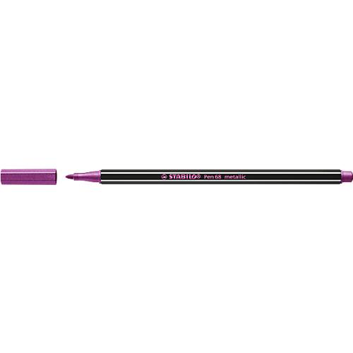 STABILO® Pen 68 metallic Premium-Filzstift, Rundspitze, Strichstärke 1,4 mm, 6er-Pack, farbsortiert