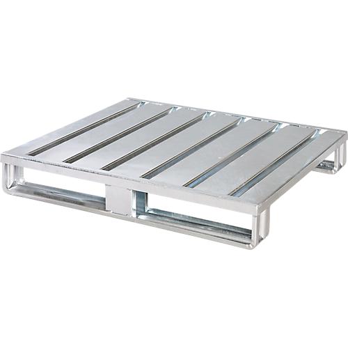 Stahlflachpalette, bis 1500 kg, geschlossenes Oberdeck, 2 Stahlkufen, L 1000 x B 800 x H 130 mm, Stahl, verzinkt