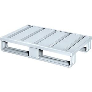 Stahlflachpalette, bis 1500 kg, geschlossenes Oberdeck, 2 Stahlkufen, L 800 x B 500 x H 130 mm, Stahl, verzinkt Stahlflachpalette, bis 1500 kg, geschlossenes Oberdeck, 2 Stahlkufen, L 800 x B 500 x H 130 mm, Stahl, verzinkt