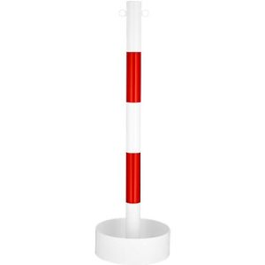 Stahlrohr-Kettenständer, für den Innenbereich, mit PVC-Folie in weiß/rot