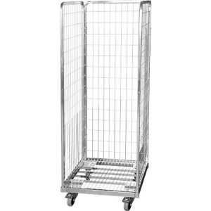 Stahlrollbehälter 600 x 600 mm mit 2 Seitenwänden und 1 Rückwand Stahlrollbehälter 600 x 600 mm mit 2 Seitenwänden und 1 Rückwand