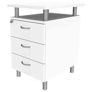 Standcontainer ARLON OFFICE, mit Tischplatte, 3 Schübe, B 450 x T 600 x H 730 mm, abschließbar, weiß Standcontainer ARLON OFFICE, mit Tischplatte, 3 Schübe, B 450 x T 600 x H 730 mm, abschließbar, weiß