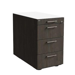 Standcontainer SOLUS PLAY, 1 Utensilienauszug, 3 Schübe, Tiefe 800 mm, mit Griff, Mooreiche Standcontainer SOLUS PLAY, 1 Utensilienauszug, 3 Schübe, Tiefe 800 mm, mit Griff, Mooreiche