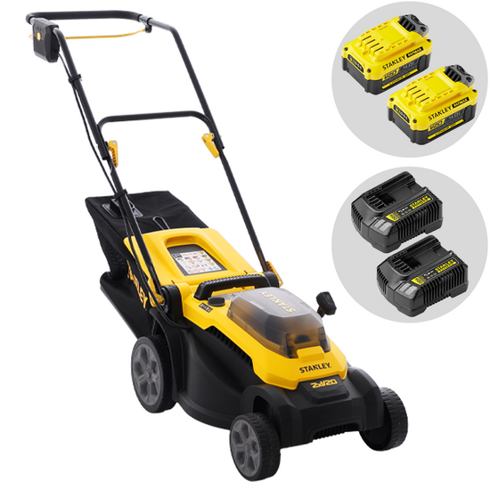 Stanley SCMWP3701M2-QW - Akku-Rasenmäher - 36V - 2x 18V 4.0Ah - Schnittbreite 37 cm