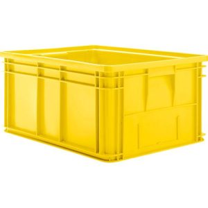 Stapelkasten Serie 14/6-1, aus PP, mit Griffmulde, Inhalt 71 L, gelb Stapelkasten Serie 14/6-1, aus PP, mit Griffmulde, Inhalt 71 L, gelb