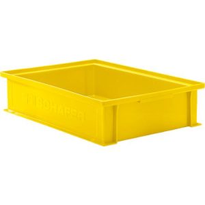 Stapelkasten Serie 14/6-2G, aus Polypropylen, mit Griffmulde, Inhalt 10,3 L, gelb Stapelkasten Serie 14/6-2G, aus Polypropylen, mit Griffmulde, Inhalt 10,3 L, gelb