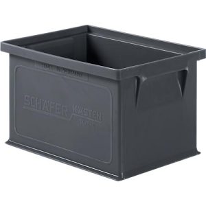 Stapelkasten Serie 14/6-4, aus PP, ESD-leitfähig, Inhalt 2,5 L, schwarz Stapelkasten Serie 14/6-4, aus PP, ESD-leitfähig, Inhalt 2,5 L, schwarz