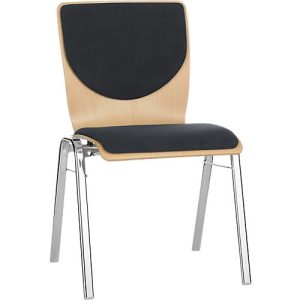 Stapelstuhl 7450, Formsitz, Lordosenstütze, Rückenpolster, ohne Armlehnen, Bezugsstoff Point/Trevira CS, schwarz Stapelstuhl 7450, Formsitz, Lordosenstütze, Rückenpolster, ohne Armlehnen, Bezugsstoff Point/Trevira CS, schwarz