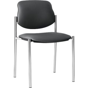 Stapelstuhl Styl, ohne Armlehnen, Lederoptik, fangograu, stapelbar bis zu 6 Stück Stapelstuhl Styl, ohne Armlehnen, Lederoptik, fangograu, stapelbar bis zu 6 Stück