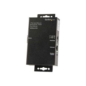 StarTech.com 1 Port RS232 Seriell Ethernet Geräteserver – Seriell over IP Geräteserver Adapter – PoE Power over Ethernet – Geräteserver
