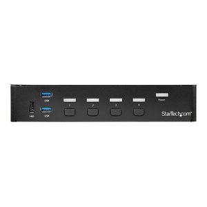 StarTech.com 4 Port DisplayPort KVM Switch – DP KVM Umschalter mit USB 3.0 Hub – 4K 30Hz – KVM-/USB-Switch – 4 Anschlüsse – an Rack montierbar StarTech.com 4 Port DisplayPort KVM Switch – DP KVM Umschalter mit USB 3.0 Hub – 4K 30Hz – KVM-/USB-Switch – 4 Anschlüsse – an Rack montierbar