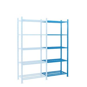 Steckregal-Anbaufeld, m. 5 Rohrgitterböden, B 1260 x T 800 x H 2500 mm