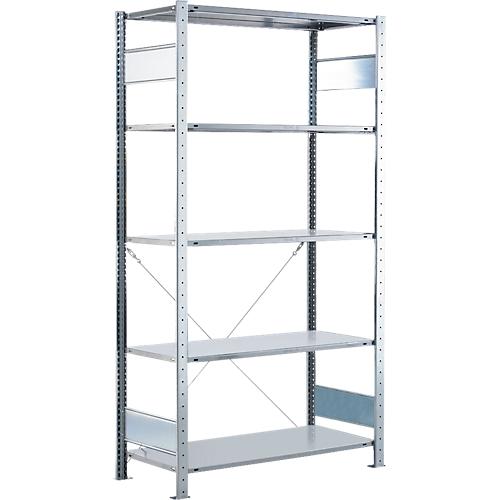 Steckregal MULTIplus150 Express, 5 Fachböden, Tragkraft 150 kg/Boden, Feldlast 1300 kg, B 1000 x T 300 x H 2000 mm, Stahl