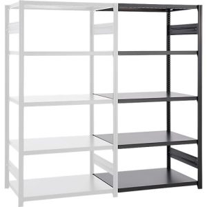 Steckregal ORDO Business, Anbauregal, modular, 5 Fachböden, Fachlast 185 kg Feldlast 1000 kg, B 1310 x T 635 x H 2500 mm, Stahl, schwarz