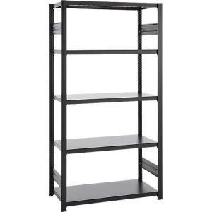 Steckregal ORDO Business, Grundregal, modular, 5 Fachböden, Fachlast 185 kg, Feldlast 1000 kg, B 1360 x T 535 x H 2500 mm, Stahl, schwarz
