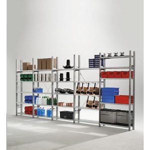 Steckregal R3000, B 5155 x H 2278 mm, 5 Regalfelder, 25 Böden höhenverstellbar, bis 100/1500 kg, Tiefe 300 mm