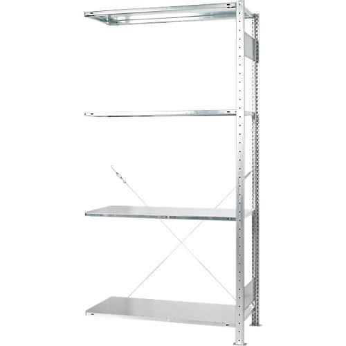 Steckregal Schulte green, Anbauregal, erweiterbar, 4 Fachböden, B 1000 x T 400 x H 2000 mm, Stahl, verzinkt