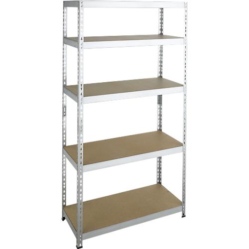 Steckregal Schwerlast, Komplettregal, mit 5 Böden, 1800x920x300 mm, verzinkt