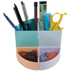 Stiftebox Exacompta THE QUARTER Aquarel, modulare Kreisform, 2 gleich hohe & 2 gleich niedrige Viertel, stapelbar, Kunststoff, mehrfarbig Stiftebox Exacompta THE QUARTER Aquarel, modulare Kreisform, 2 gleich hohe & 2 gleich niedrige Viertel, stapelbar, Kunststoff, mehrfarbig