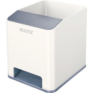 Stiftehalter Leitz WOW Sound, 1 Fach, Smartphone-Fach mit Soundverstärkung, weiß/grau Stiftehalter Leitz WOW Sound, 1 Fach, Smartphone-Fach mit Soundverstärkung, weiß/grau