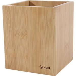 Stifteköcher Sigel Eyestyle, rechteckig, mit Gummieinlage, B 92 x T 92 x H 106 mm, Bambusholz, naturfarben Stifteköcher Sigel Eyestyle, rechteckig, mit Gummieinlage, B 92 x T 92 x H 106 mm, Bambusholz, naturfarben