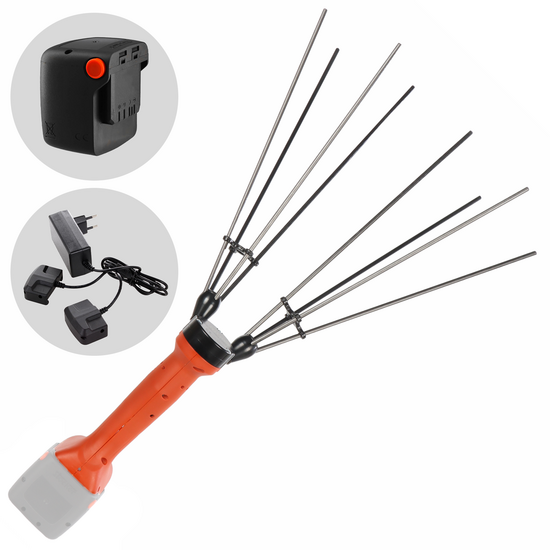 Stocker Magma E-35 21 V – Batteriebetriebener manueller Olivenernter ohne Stange – 21 V, 4 Ah