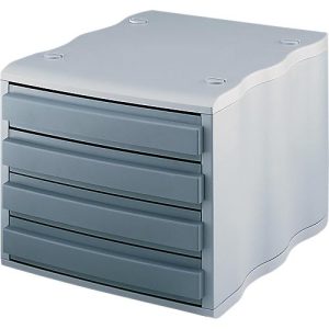 styro® Schubladenbox wave, 4 Schübe, Polystyrol, grau/grau styro® Schubladenbox wave, 4 Schübe, Polystyrol, grau/grau