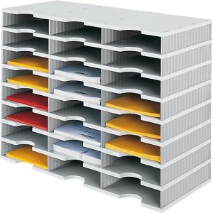 styro® Sortierstation styrodoc Standard SET, DIN C4, 8 Etagen/3-reihig/24 Fächer, grau/grau styro® Sortierstation styrodoc Standard SET, DIN C4, 8 Etagen/3-reihig/24 Fächer, grau/grau