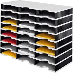 styro® Sortierstation styrodoc Standard SET, DIN C4, 8 Etagen/3-reihig/24 Fächer, grau/schwarz styro® Sortierstation styrodoc Standard SET, DIN C4, 8 Etagen/3-reihig/24 Fächer, grau/schwarz
