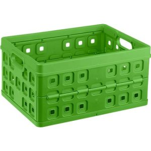 Sunware Square Klappbox, Inhalt 32 Liter, mit Durchfassgriff, natur-grün Sunware Square Klappbox, Inhalt 32 Liter, mit Durchfassgriff, natur-grün