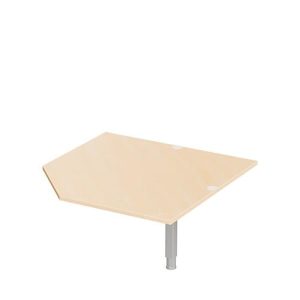 Systemwinkelplatte CAD ERGO-T 2.0, mit Stützfuß, B 1200 x T 1200/800 x H 718-898 mm, Ahorn/weißaluminium Systemwinkelplatte CAD ERGO-T 2.0, mit Stützfuß, B 1200 x T 1200/800 x H 718-898 mm, Ahorn/weißaluminium