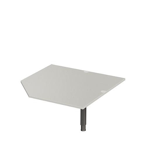 Systemwinkelplatte CAD ERGO-T 2.0, mit Stützfuß, B 1200 x T 1200/800 x H 718-898 mm, lichtgrau/anthrazit