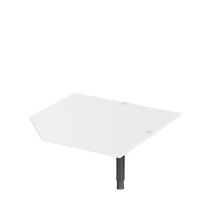 Systemwinkelplatte CAD ERGO-T 2.0, mit Stützfuß, B 1200 x T 1200/800 x H 718-898 mm, weiß/anthrazit Systemwinkelplatte CAD ERGO-T 2.0, mit Stützfuß, B 1200 x T 1200/800 x H 718-898 mm, weiß/anthrazit