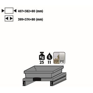 Tablarauszug für asecos Sicherheitsschränke der K90 Serie, FP-Platte/Polypropylen, grau, B 407 x T 382 x H 80 mm, 11 l, bis 25 kg Tablarauszug für asecos Sicherheitsschränke der K90 Serie, FP-Platte/Polypropylen, grau, B 407 x T 382 x H 80 mm, 11 l, bis 25 kg