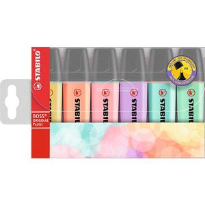 Textmarker Stabilo® Boss Original, Pastelltöne, Keilspitze, lichtbeständig, schnell trocknend, 6er-Etui Textmarker Stabilo® Boss Original, Pastelltöne, Keilspitze, lichtbeständig, schnell trocknend, 6er-Etui