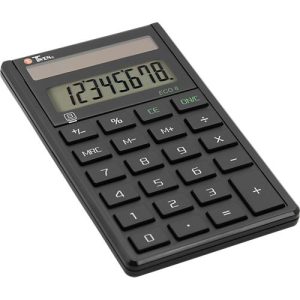 Tischrechner Twen Eco 8, solarbetrieben, 8-stelliges Display, 37 g, Vorzeichenwechsel, 1 Speicher