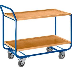 Tischwagen m. Holzrand, L 775 x B 475 mm, 2 Etagen Tischwagen m. Holzrand, L 775 x B 475 mm, 2 Etagen