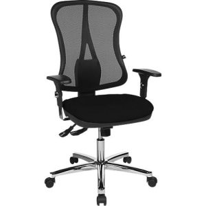 Topstar Bürostuhl Head Point Deluxe, mit Armlehnen, Synchronmechanik, Muldensitz, Netzrücken, schwarz/alusilber Topstar Bürostuhl Head Point Deluxe, mit Armlehnen, Synchronmechanik, Muldensitz, Netzrücken, schwarz/alusilber