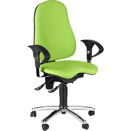 Topstar Bürostuhl SENSUM, Permanentkontakt, mit Armlehnen, Lendenwirbelstütze, 3D-Orthositz, apfelgrün
