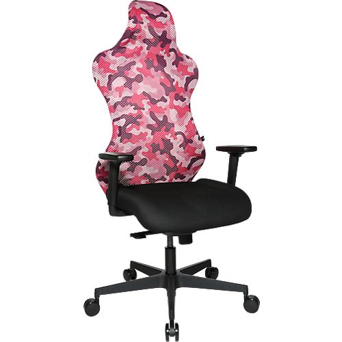 Topstar Bürostuhl Sitness RS Sport Camouflage, mit Armlehnen, 3D-Synchronmechanik, Muldensitz, Kopfstütze, pink/schwarz
