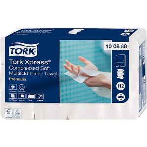 Tork® Falthandtücher Tork Xpress® Compressed 100888, 2-lagig, Multifold-Falzung, H2-kompatibel, 2040 Tücher, Papier, weiß Tork® Falthandtücher Tork Xpress® Compressed 100888, 2-lagig, Multifold-Falzung, H2-kompatibel, 2040 Tücher, Papier, weiß