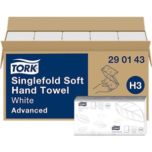Tork® Papierhandtücher Advanced 290143, Zick-Zack-Falzung, 2-lagig, Einzeltuchentnahme, 15 Pack á 250 Stück (3750 Blatt), hochweiß Tork® Papierhandtücher Advanced 290143, Zick-Zack-Falzung, 2-lagig, Einzeltuchentnahme, 15 Pack á 250 Stück (3750 Blatt), hochweiß