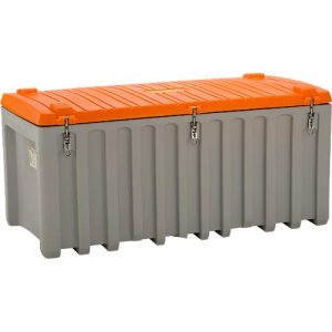 Transport- und Pritschenbox CEMO CEMbox 750, Polyethylen, 750 l, L 1700 x B 840 x H 800 mm, stapelbar, grau/orange Transport- und Pritschenbox CEMO CEMbox 750, Polyethylen, 750 l, L 1700 x B 840 x H 800 mm, stapelbar, grau/orange