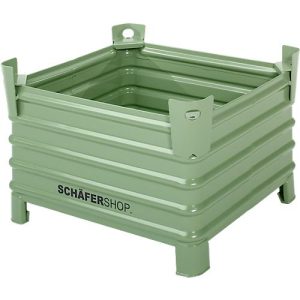 Transport- und Stapelbehälter Schäfer Shop Select, B 1080 x T 880 x H 690 mm, resedagrün RAL 6011, bis 2000 kg Transport- und Stapelbehälter Schäfer Shop Select, B 1080 x T 880 x H 690 mm, resedagrün RAL 6011, bis 2000 kg