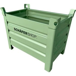 Transport- und Stapelbehälter Schäfer Shop Select, B 845 x T 540 x H 665 mm, resedagrün RAL 6011, bis 1500 kg