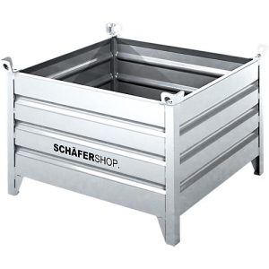 Transport- und Stapelbehälter Schäfer Shop Select, mit festen Wänden, B 1050 x T 850 x H 670 mm, feuerverzinkt, bis 1500 kg