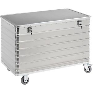 Transportwagen aus Leichtmetall, mit Deckel und Zylinderschloss, 560 l Transportwagen aus Leichtmetall, mit Deckel und Zylinderschloss, 560 l